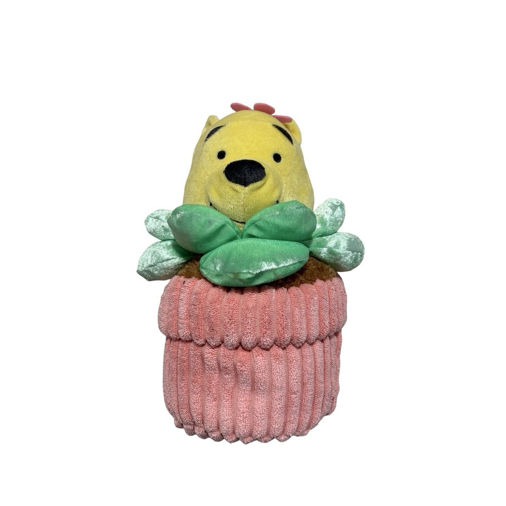 Disney Winnie the Pooh Hello Spring Potted Plant Stuffed Toy Approx 9"